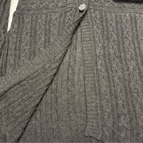 LANE BRYANT 22/24 Long Cardigan Sweater Cable Knit Snowflake Buttons Wool Blend - Picture 11 of 12